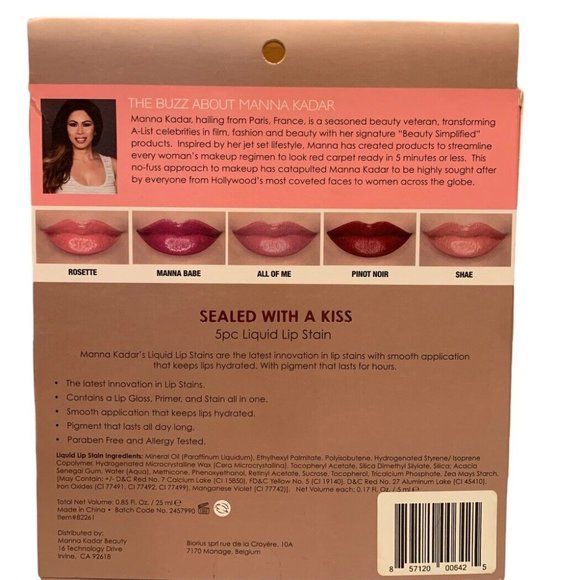 MANNA KADAR Sealed With A Kiss 5pc Liquid Lip Stain🆕⌚📦🏃💨🚚 - Picture 6 of 14